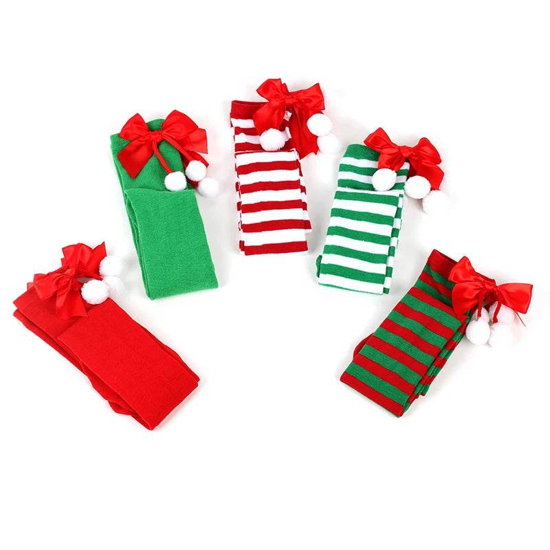 Christmas Ornaments Socks Striped Long Stockings Christmas - HORA GIFT