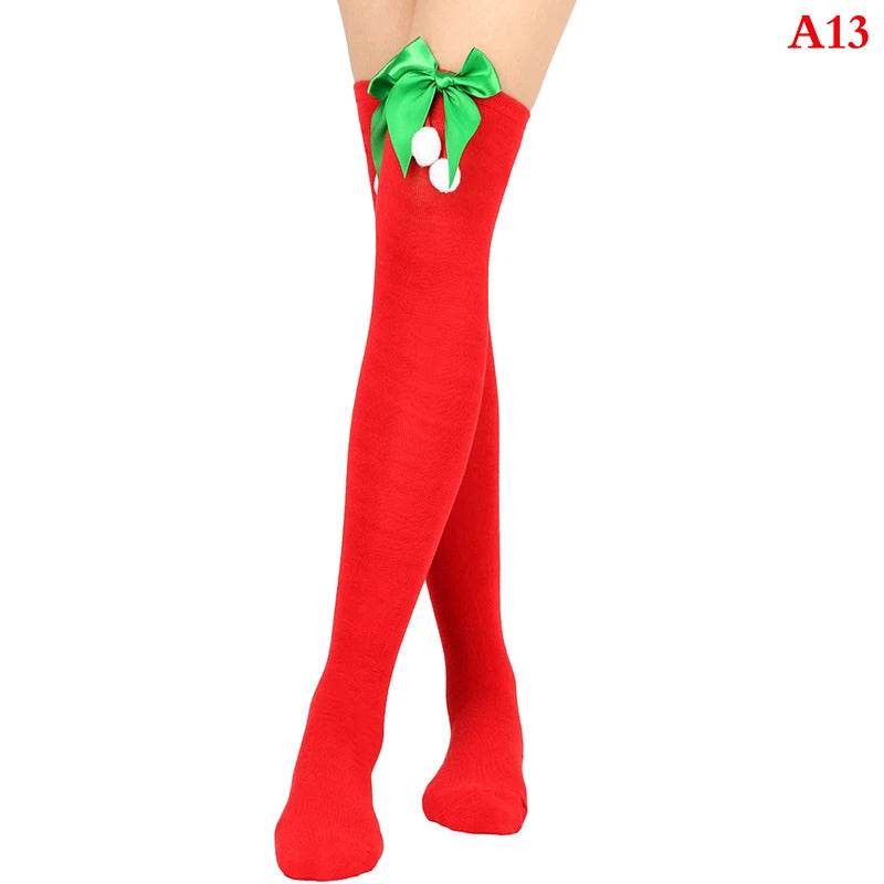 Christmas Ornaments Socks Striped Long Stockings Christmas - HORA GIFT