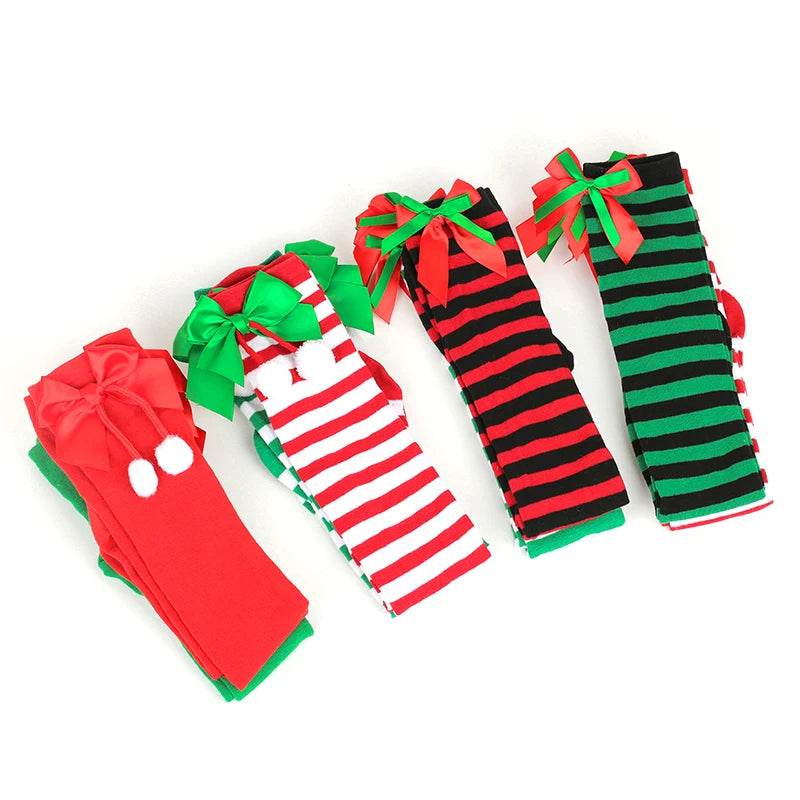 Christmas Ornaments Socks Striped Long Stockings Christmas - HORA GIFT