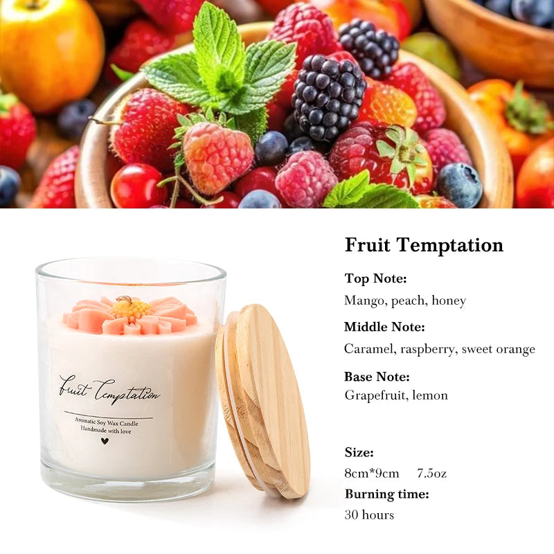 AIKUN 7.5oz Handmade Premium Golden Peony Scented Candle for Mood Enhancement, Spa Ambiance, and Long-Lasting Fragrance