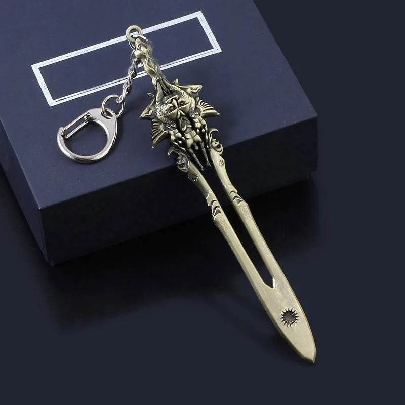 New God of War Ragnarok Keychain Kratos Ares Thor's Hammer Mjolnir Blades of Exile Leviathan Axe Weapon Penant Key Chain Jewelry - HORA GIFT