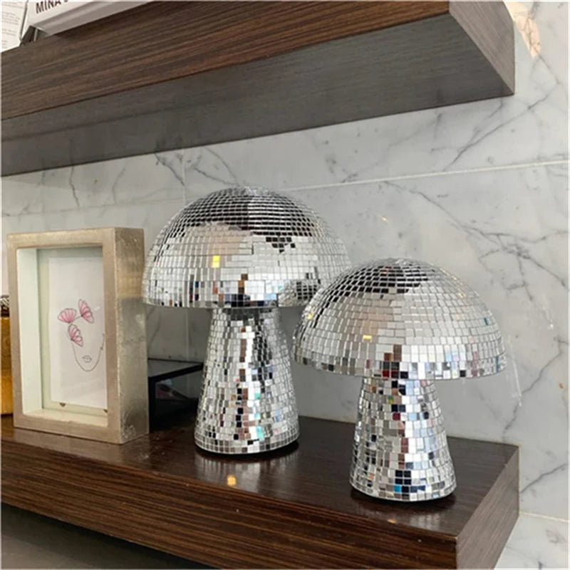 FCJ Mirror Glass Brick Mushroom Disco Ball Elegant Party Decorations for Festive Upholstery