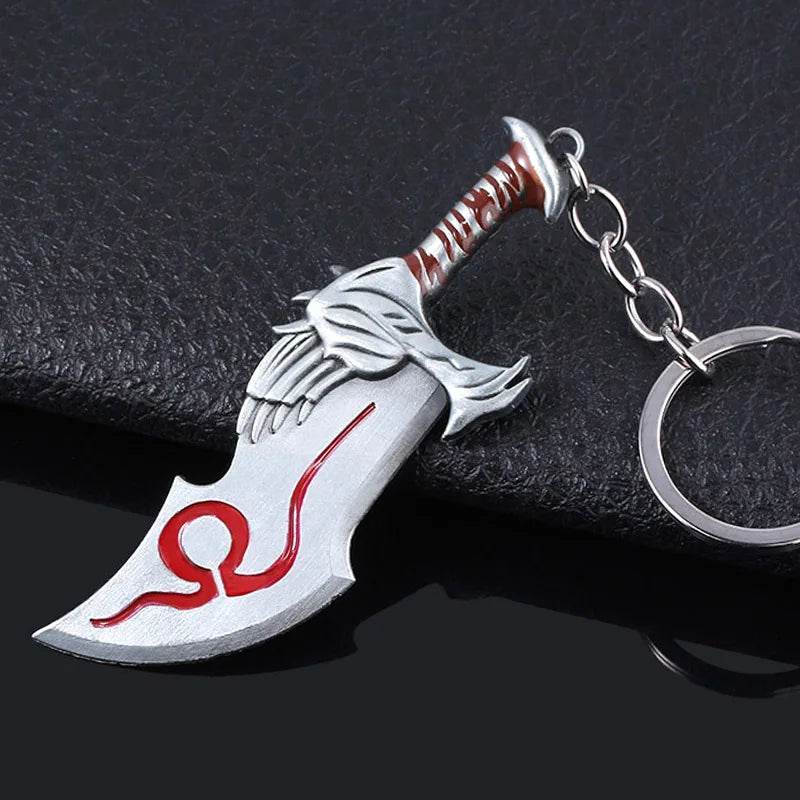 New God of War Ragnarok Keychain Kratos Ares Thor's Hammer Mjolnir Blades of Exile Leviathan Axe Weapon Penant Key Chain Jewelry - HORA GIFT