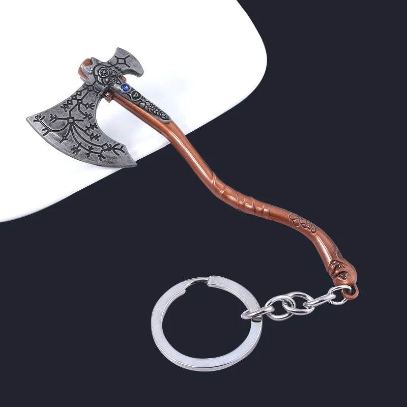 New God of War Ragnarok Keychain Kratos Ares Thor's Hammer Mjolnir Blades of Exile Leviathan Axe Weapon Penant Key Chain Jewelry - HORA GIFT