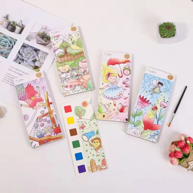 12pages Children's Watercolor Coloring Book,Developmental Toys,Kid's Drawing Toys For Thanksgiving, Easter, Christmas Gifts