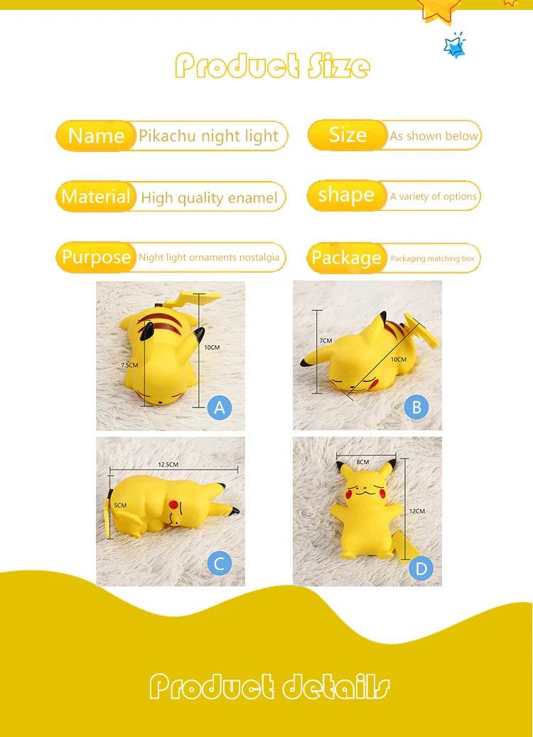 Pokemon Pikachu Night Light Glowing Children Toy Pokemon - HORA GIFT