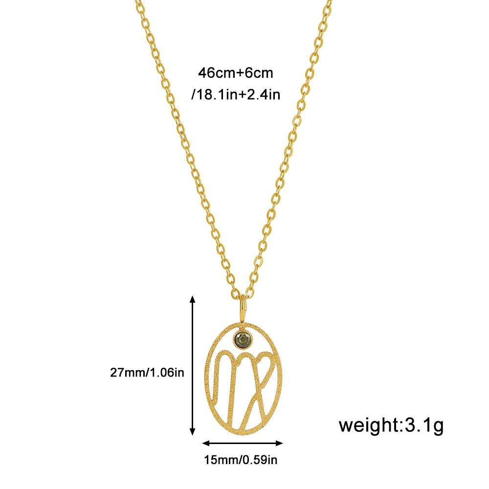 Zodiac Necklace for Women Aries Leo Pisces Sagittarius 12 Constellation Stainless Steel Neck Chains Jewelry Girl Birthday Gifts - HORA GIFT