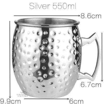 1pcs 550ml 18 Ounces Moscow Mule Mug Stainless Steel Hammered Copper - HORA GIFT
