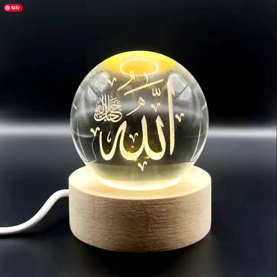 LED Night Light Galaxy Crystal Ball Table Lamp 3D Planet Moon Glowing Planetary - HORA GIFT