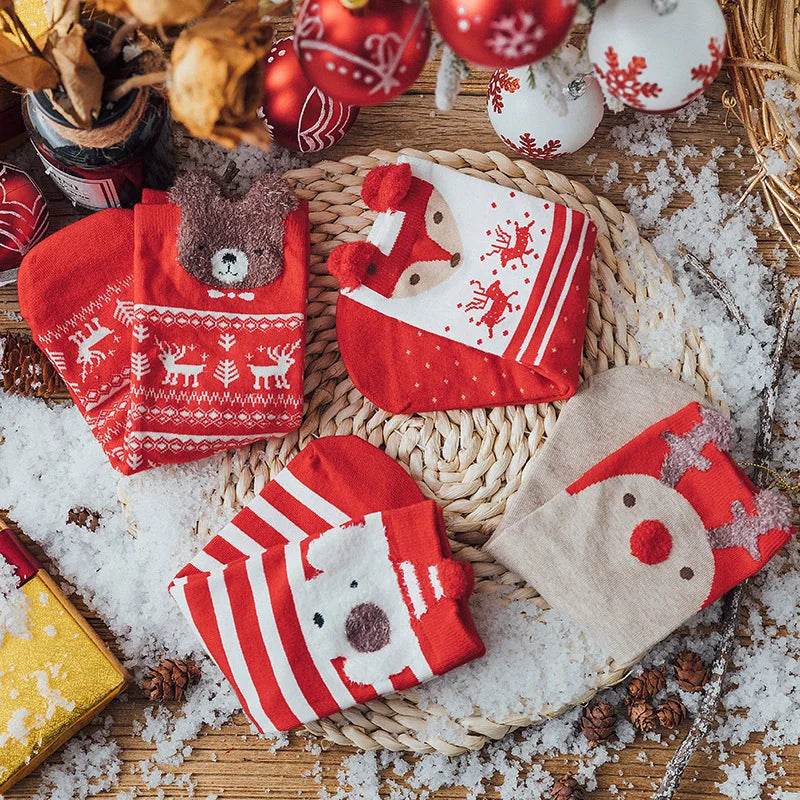 Socks Funny Elk Snowman Santa Claus Candy Bar Socks Woman Socks Socks Kids Christmas Gift Socks - HORA GIFT