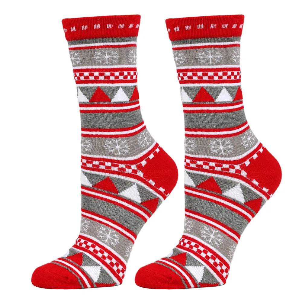 Christmas Mid-Calf Socks for Men Women Santa Claus Autumn Winter Gingerbread Man Cotton Elastic Gift Party Calf-Length Socks - HORA GIFT