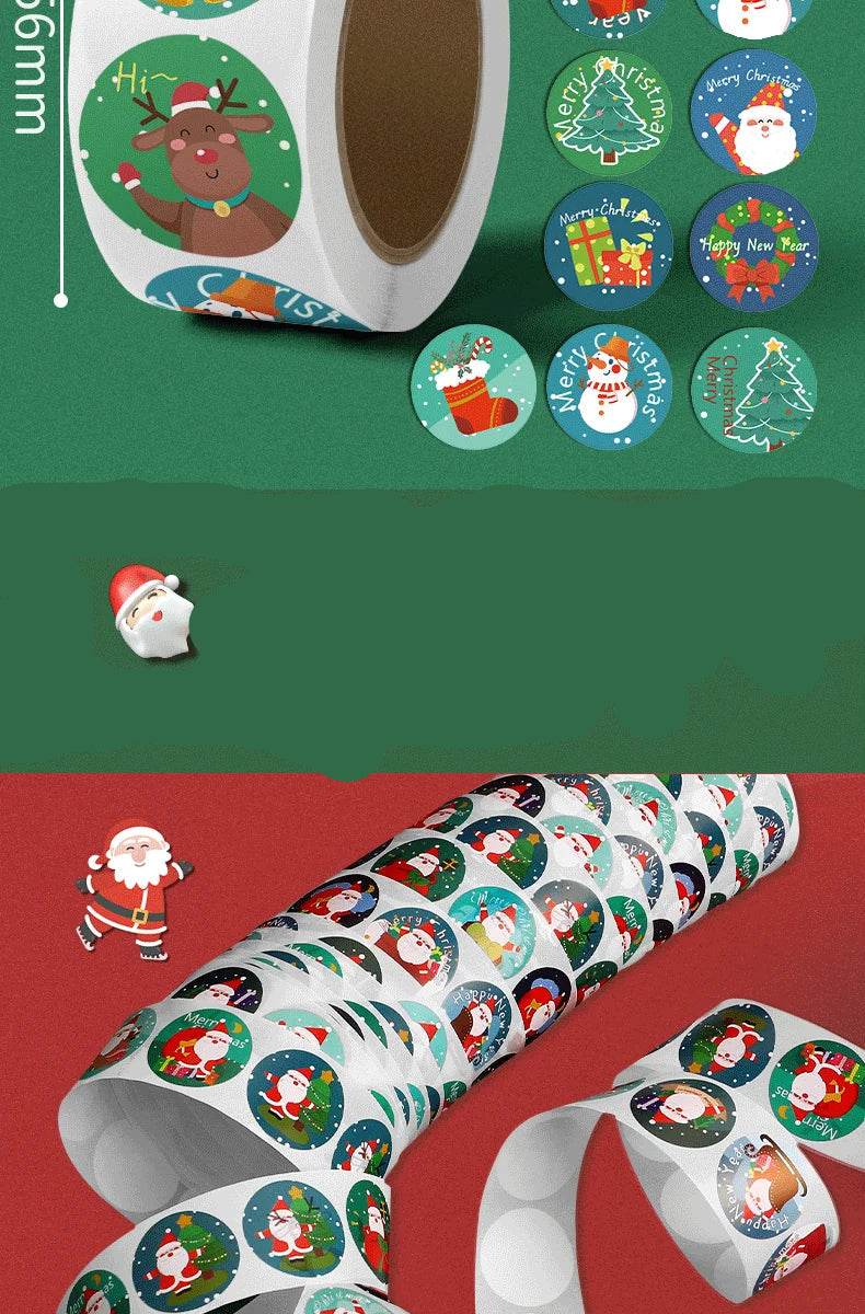 Creative Christmas Stickers Kids Christmas Eve Cartoon Stickers Cute Snowflake Santa Stickers Gifts - HORA GIFT