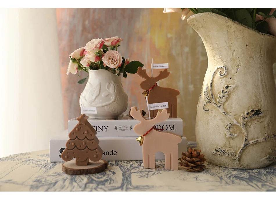 Christmas Candles Scented Deer Candles Home Decoration Merry Christmas Scented Candles Giving Festival Gift For Home New Year - HORA GIFT