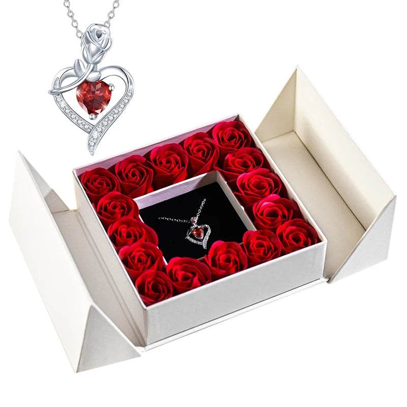 Gifts for Women Jewelry Pendant Necklace /w Soap Eternal Rose Gift Box Mother's Day - HORA GIFT