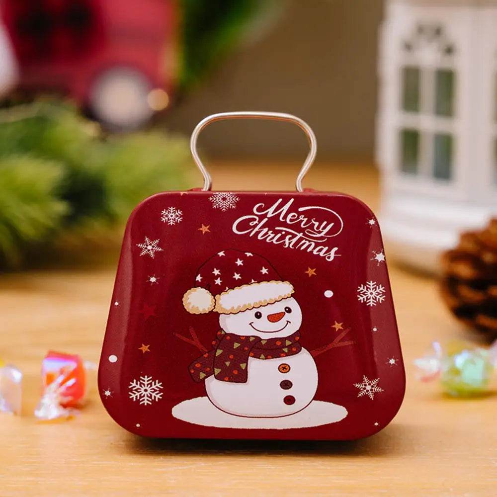 Christmas Decoration Metal Box Handbag Shape Tin Jar Jewelry Storage Cas - HORA GIFT