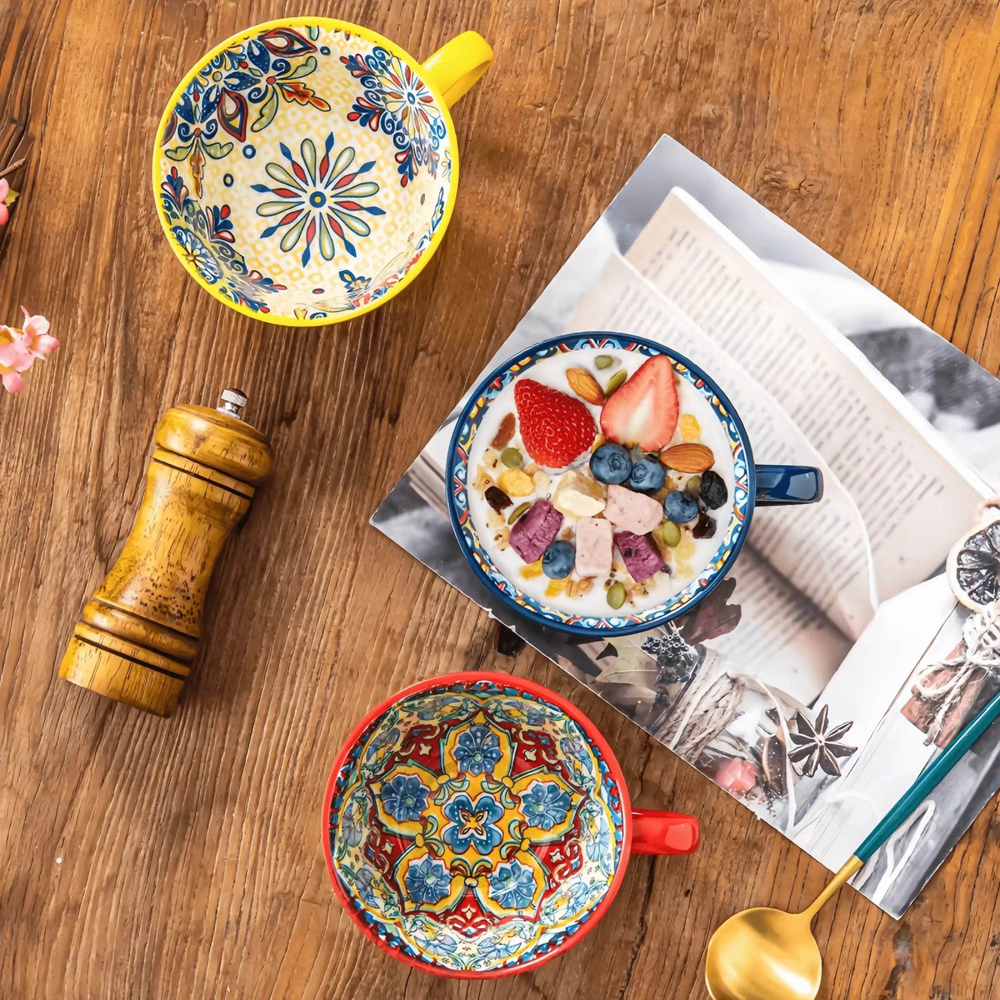 Bohemian Morning Tea Mug, 13.5 oz Ceramic Coffee Mug for Family Colleagues Teachers Wives Husbands Sisters Brothers Funny - HORA GIFT