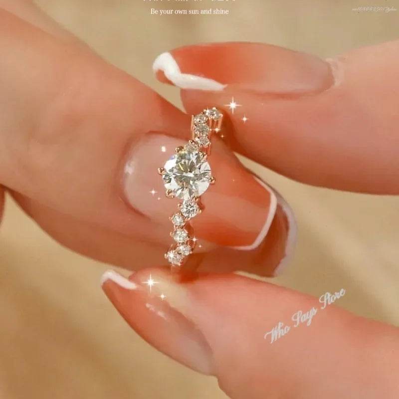 Star Engagement Rings for Women Stainless Steel Ring - HORA GIFT