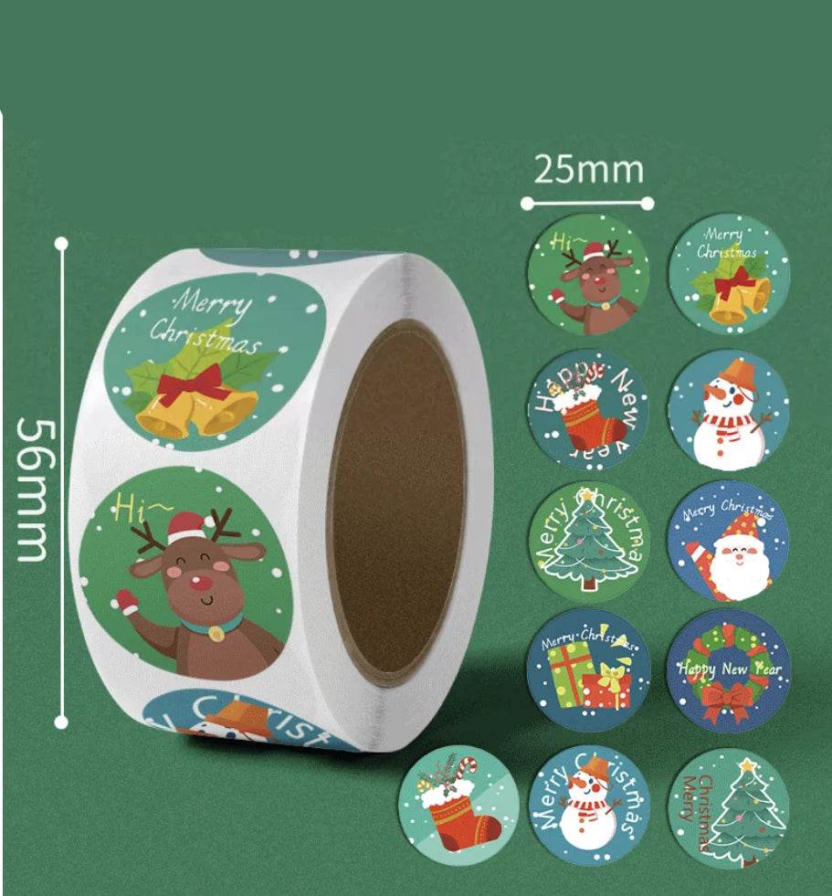 Creative Christmas Stickers Kids Christmas Eve Cartoon Stickers Cute Snowflake Santa Stickers Gifts - HORA GIFT