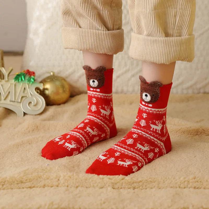 Socks Funny Elk Snowman Santa Claus Candy Bar Socks Woman Socks Socks Kids Christmas Gift Socks - HORA GIFT