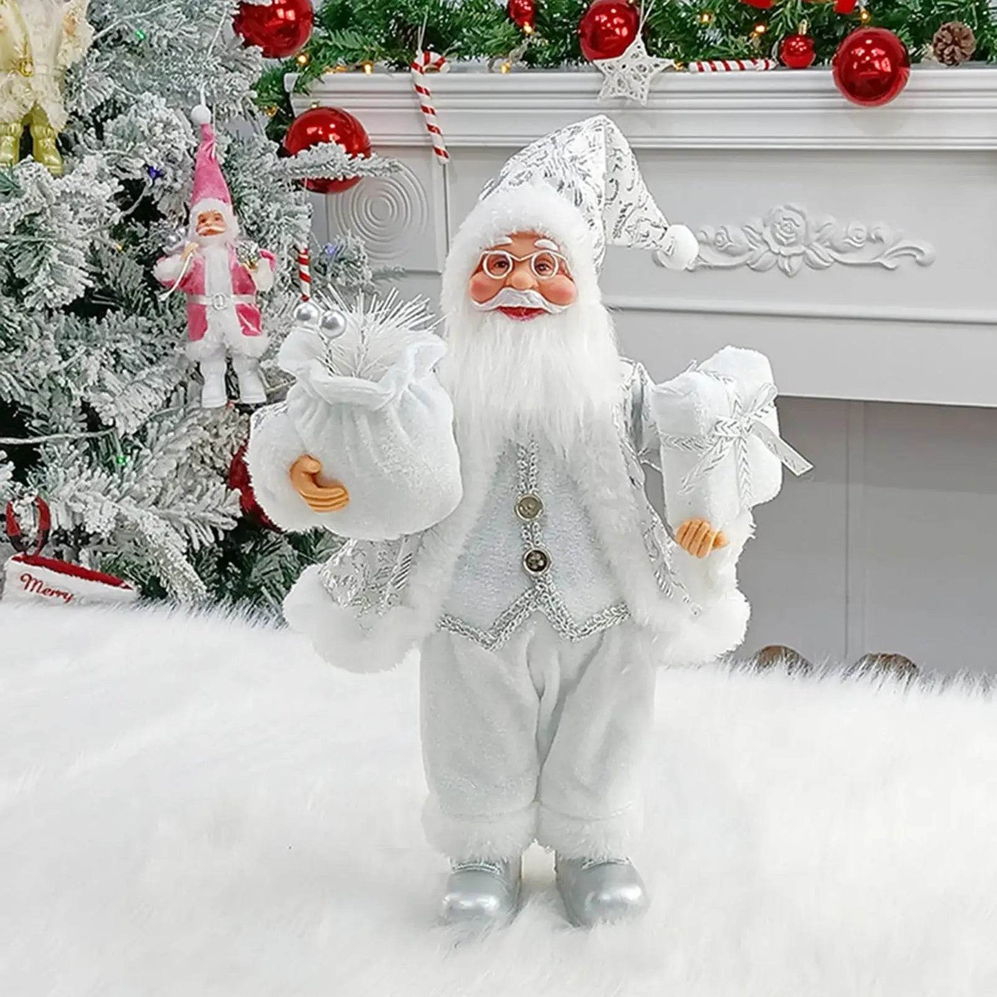 Christmas Sitting Standing Santa Claus Figurines Doll Cute 12inch - HORA GIFT