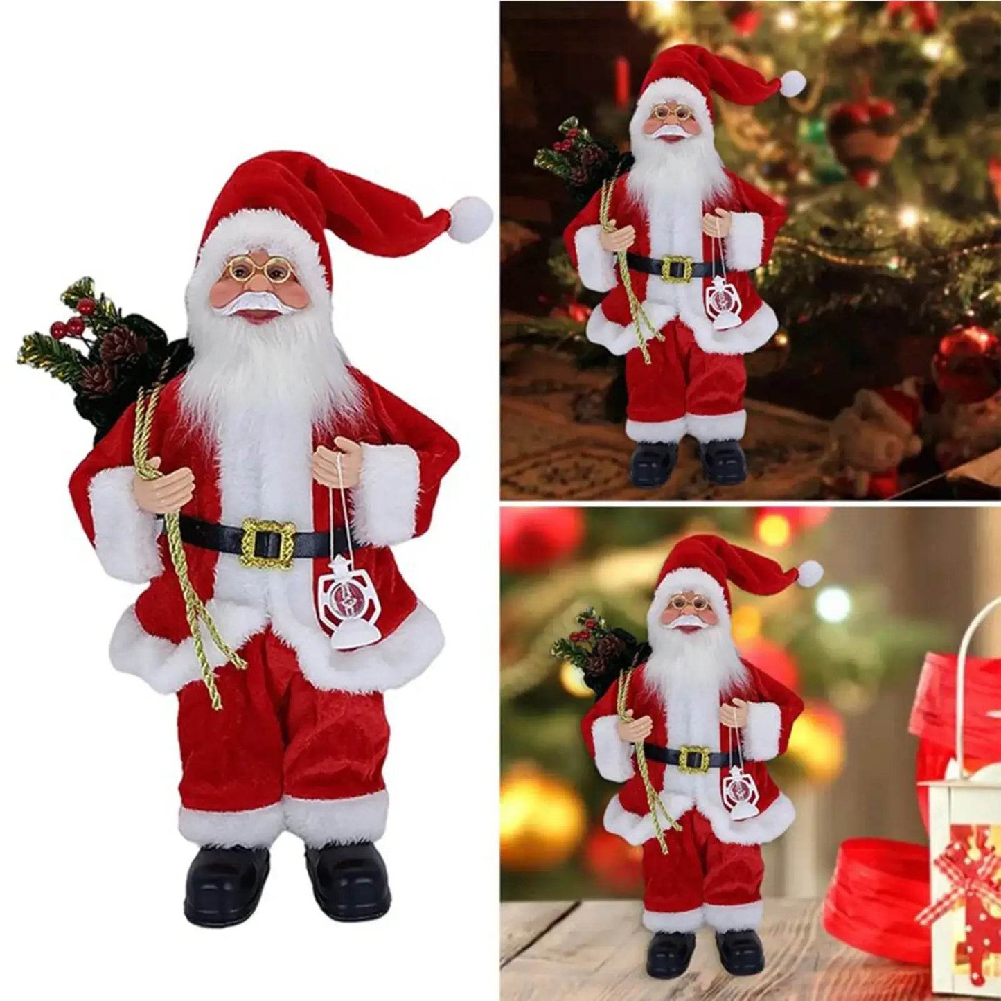Christmas Sitting Standing Santa Claus Figurines Doll Cute 12inch - HORA GIFT