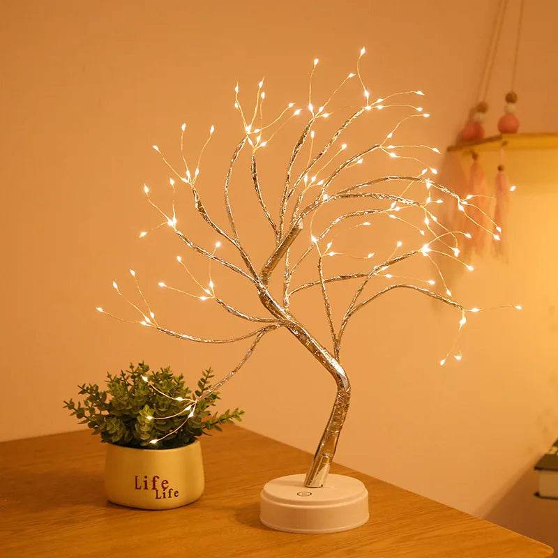 LED Rose Leaf Table Lamp USB Christmas Tree Fairy Light Night Lights Home DIY Party Wedding Bedroom Decoration Mother's Day Gift - HORA GIFT
