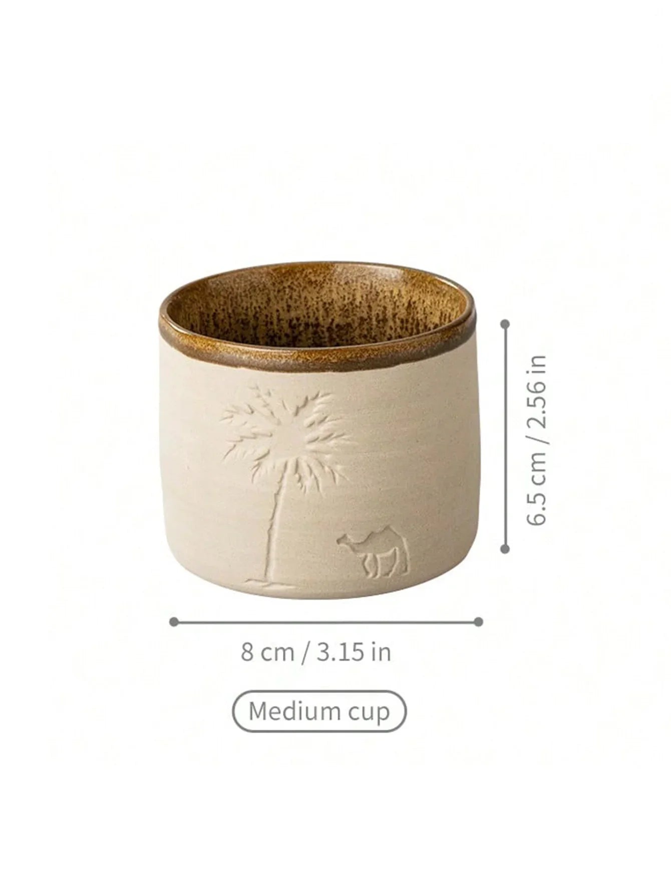 1pc Desert Camel & Palm Tree Ceramic Coffee Mug Coffee Cup - Reusable, Hand-Wash, Gift, Home Decor, Durable Cup for Gatherings