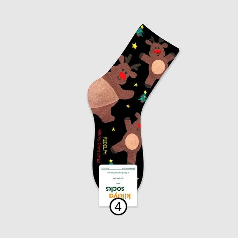 Women's Christmas Socks Cute Interesting High Quality Cartoon Santa Claus Autumn - HORA GIFT