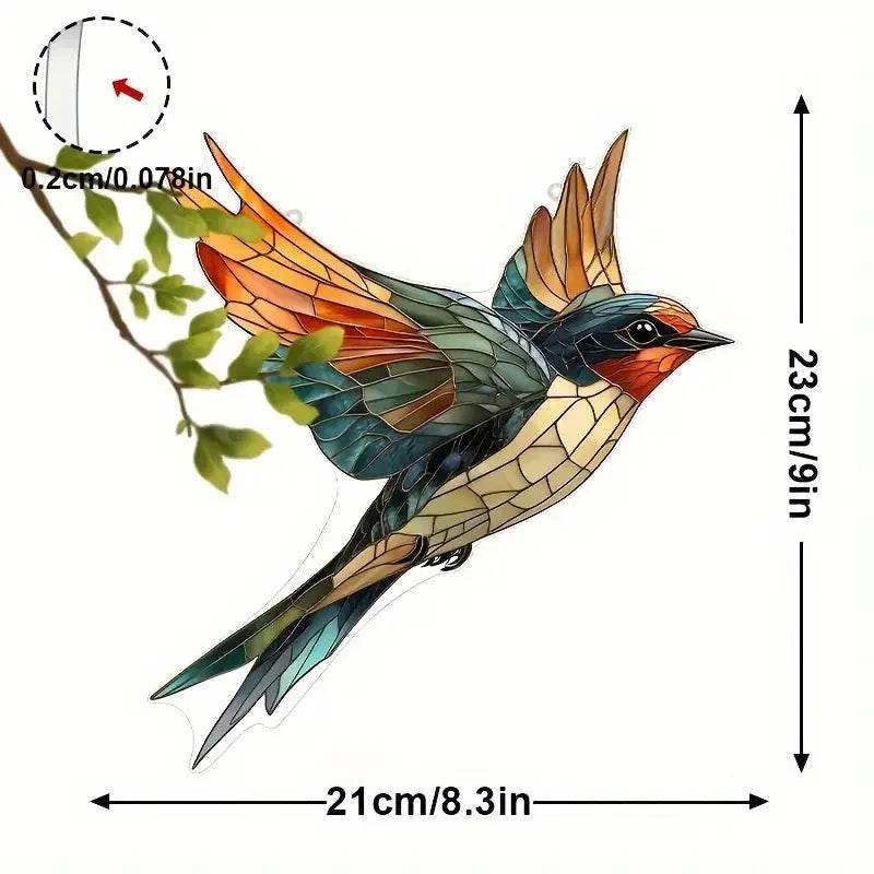 Cute Charming Cardinals Suncatcher Stained Glass Effect - HORA GIFT
