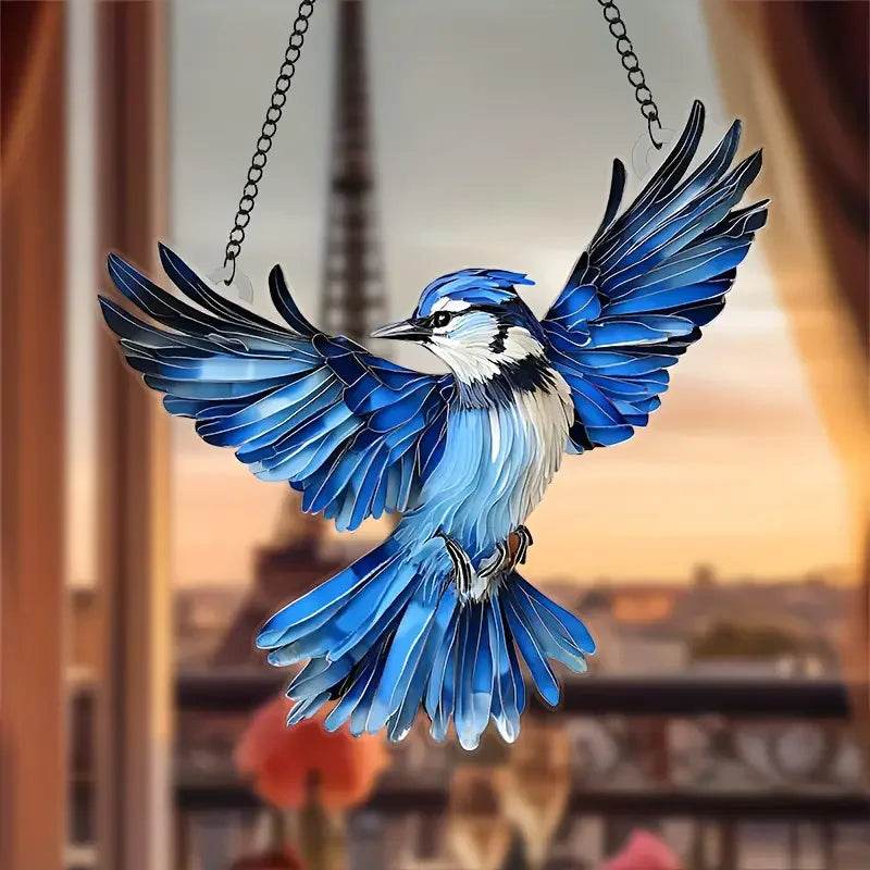 Cute Charming Cardinals Suncatcher Stained Glass Effect - HORA GIFT