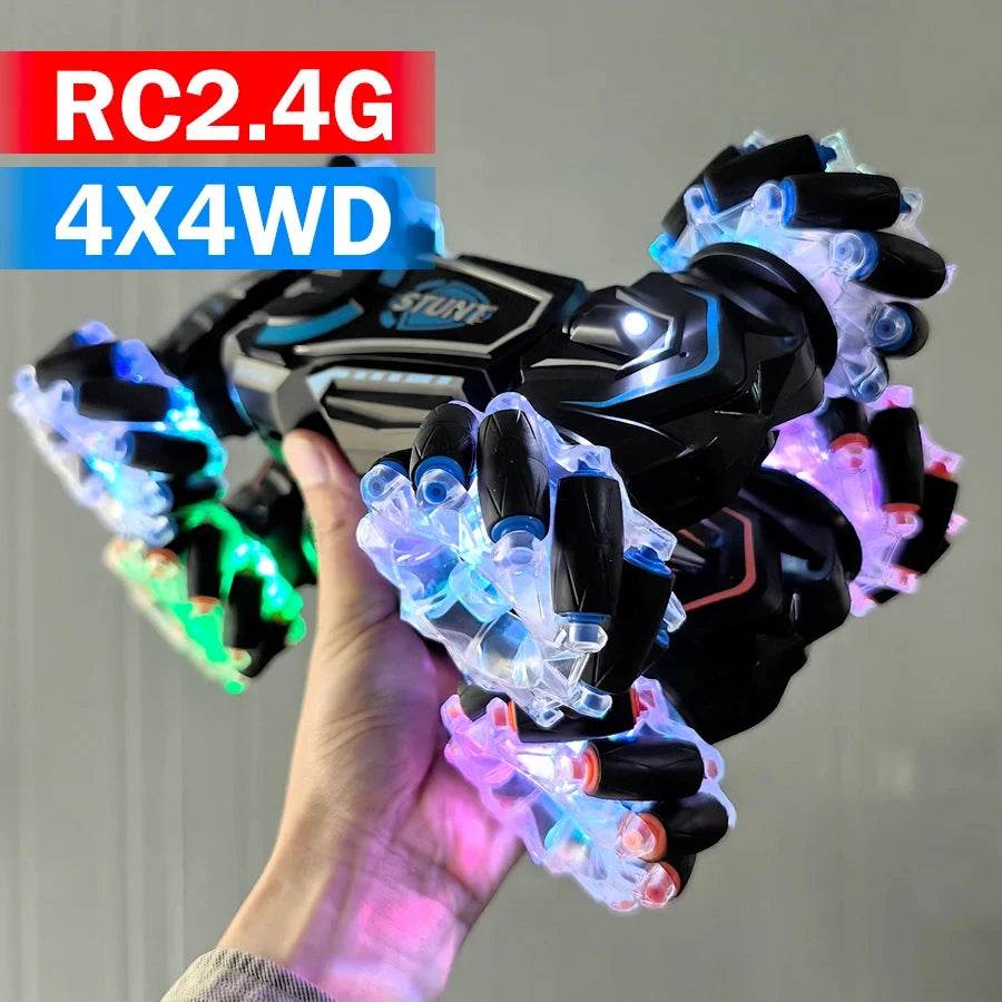 4WD RC stunt car rotation drift 2.4G wireless remote control car children's and boys sound and light toy car - HORA GIFT