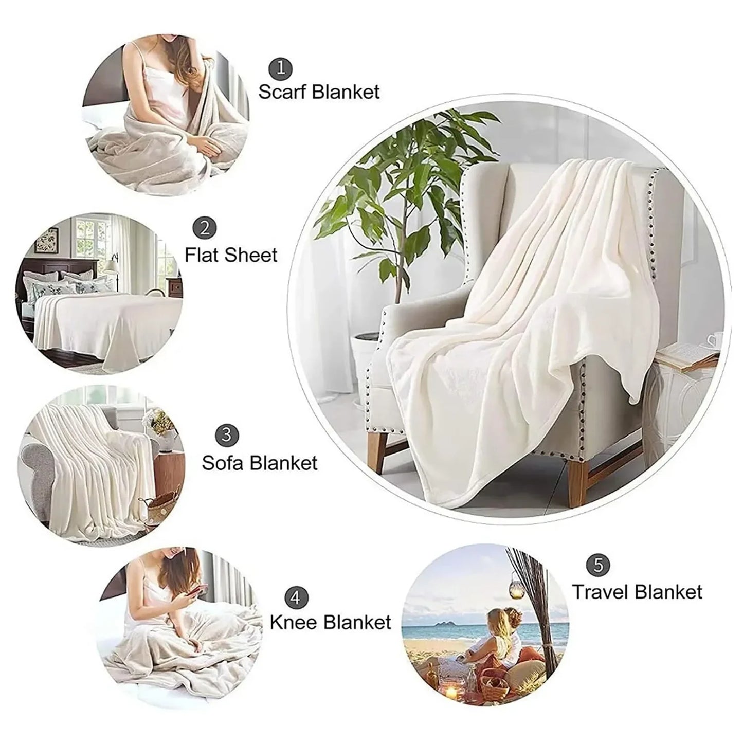 1pc Cozy Christmas Gnome & Reindeer Throw Blanket - Ultra-Soft Flannel, All-Season Comfort, Hypoallergenic, Machine Washable