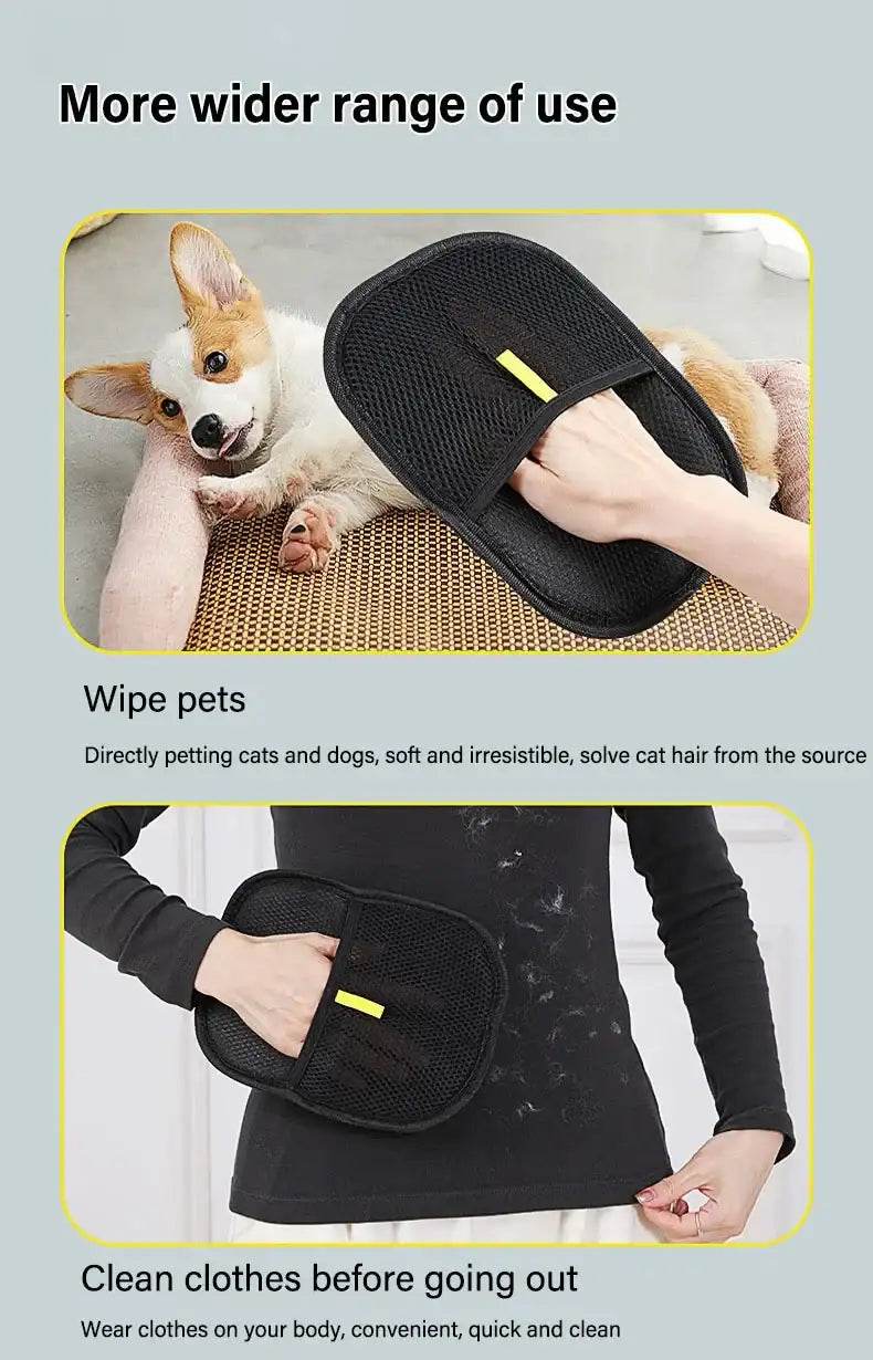 Pet Grooming Gloves Static Dedusting Brush Pet Hair Remover - HORA GIFT