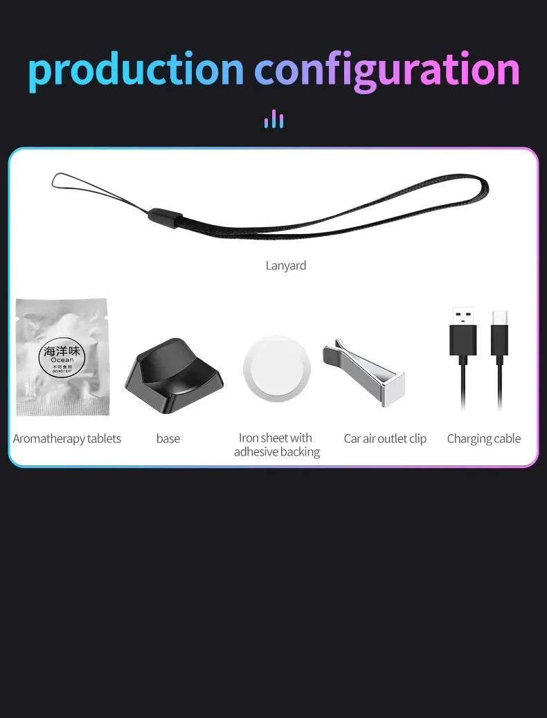 Aromatherapy Magnetic Pickup Lamp Colorful Ambient Air Fresher Round RGB Lights Rechargeable for Car Air Outlet or Room - HORA GIFT