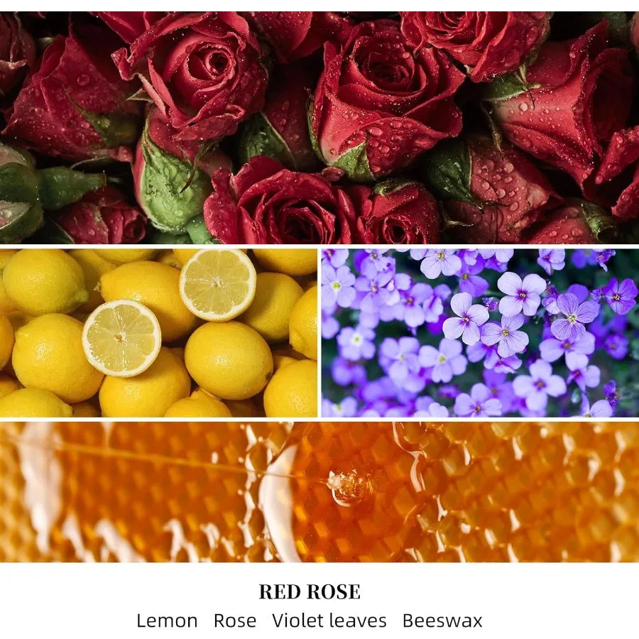 Scented Candles Red Rose Soy Candle with SingleWick Jar Design for Aromatherapy 40 Hours of LongLasting Burn Time Perfect Gift