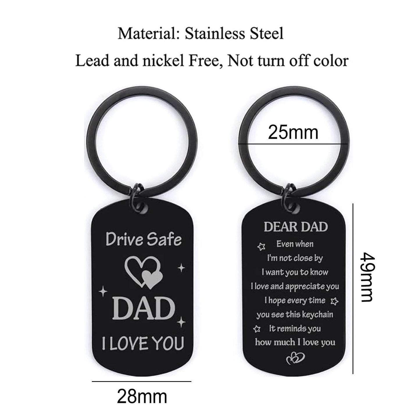 Father's Day for Dad Gifts - Drive Safe Keychain - HORA GIFT
