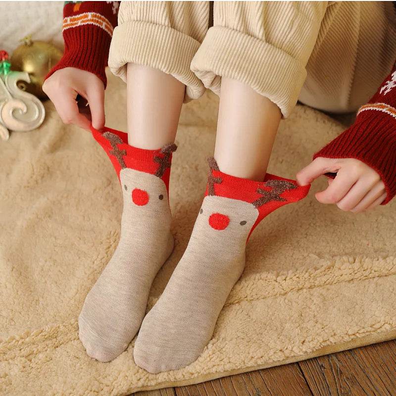 Socks Funny Elk Snowman Santa Claus Candy Bar Socks Woman Socks Socks Kids Christmas Gift Socks - HORA GIFT