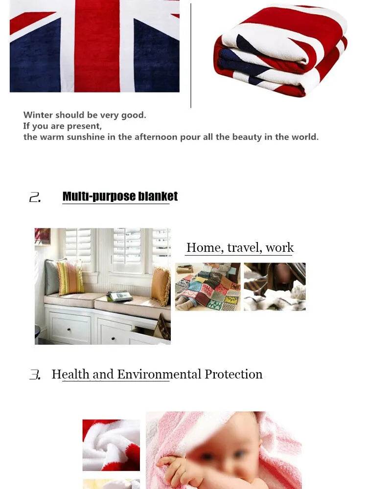 Bed Blankets-Warm and Plush Throw for Sofas, Sofas, Cars, and Travel-Machine-washed English Style Blankets - HORA GIFT