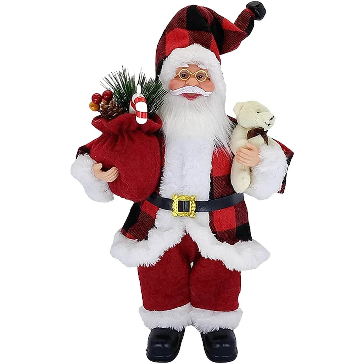 Christmas Sitting Standing Santa Claus Figurines Doll Cute 12inch - HORA GIFT