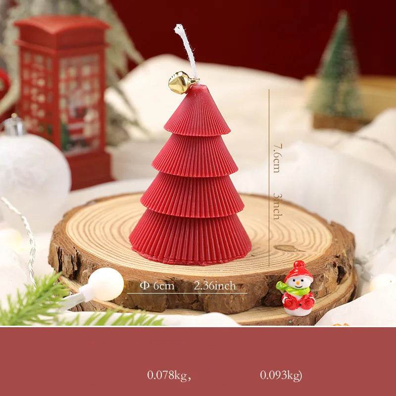 Christmas Tree Candle for Festive Decor Red Green Home Decorative Candle - HORA GIFT