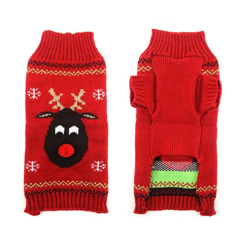 Dog Sweater Christmas Winter Warm Dog Clothes Xmas Outfit for Dogs Puppy Coat Dog - HORA GIFT