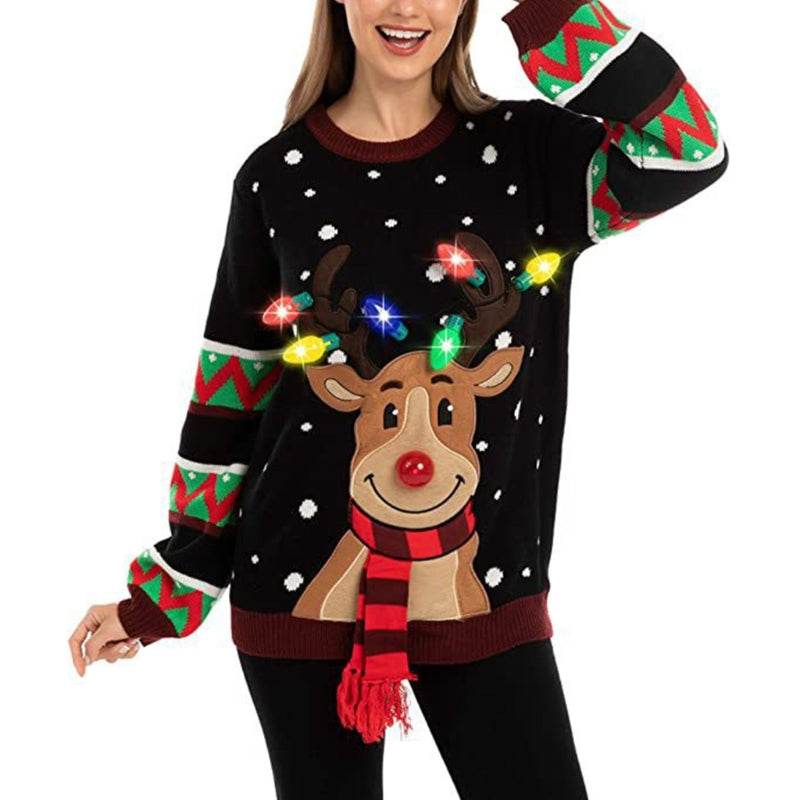 Women LED Light Up Holiday Sweater Christmas - HORA GIFT