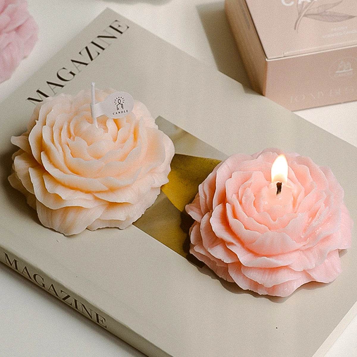 3D Peony Aromatic Candle Creative Flower Shape - HORA GIFT