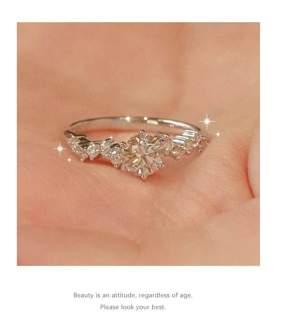 Star Engagement Rings for Women Stainless Steel Ring - HORA GIFT