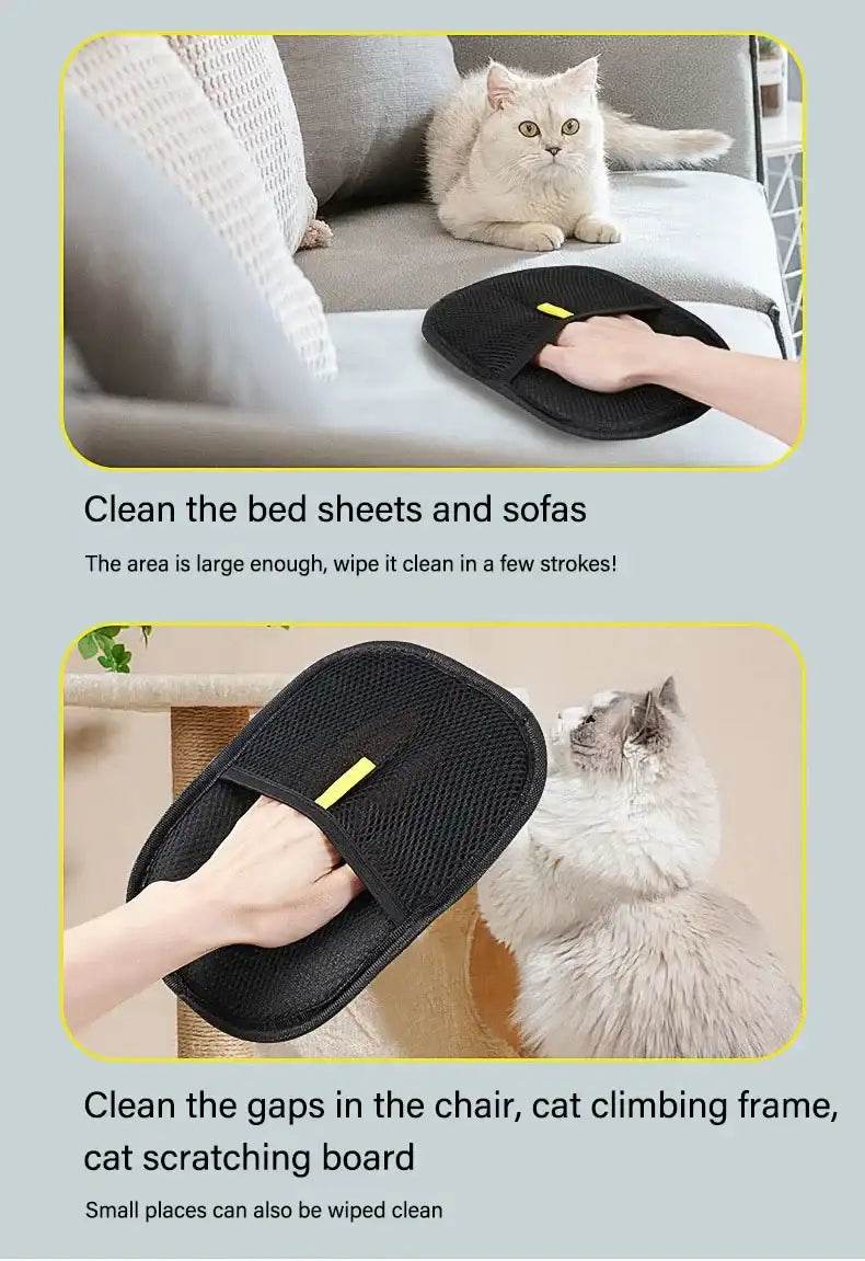 Pet Grooming Gloves Static Dedusting Brush Pet Hair Remover - HORA GIFT