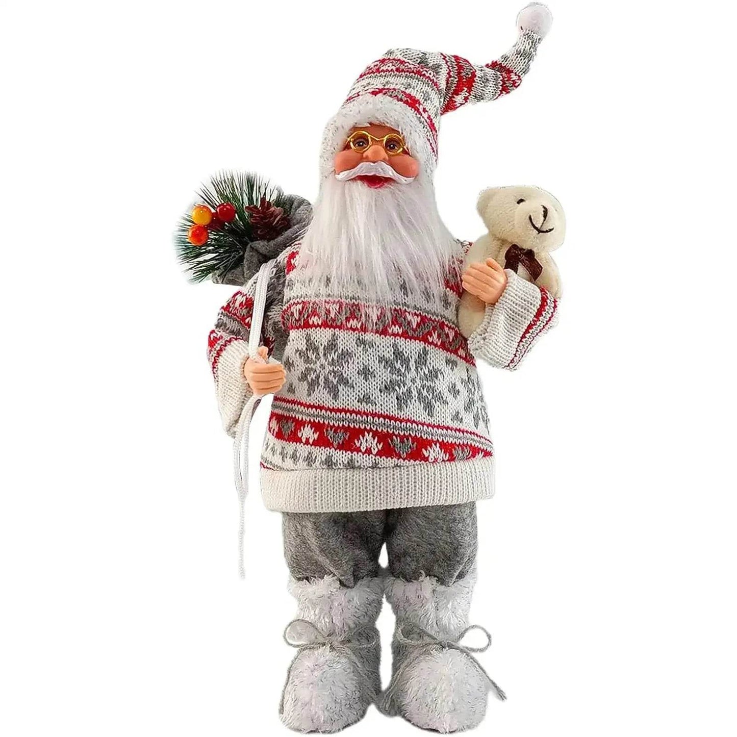 Christmas Sitting Standing Santa Claus Figurines Doll Cute 12inch - HORA GIFT