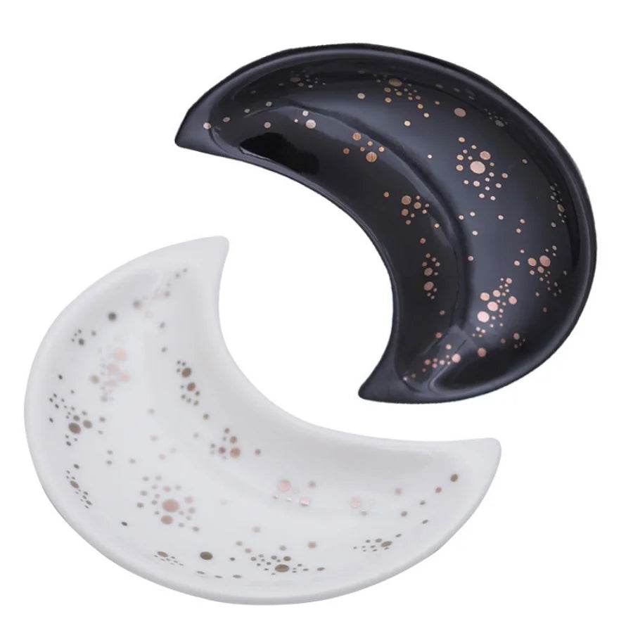 1pc ceramic moon jewelry dish - HORA GIFT