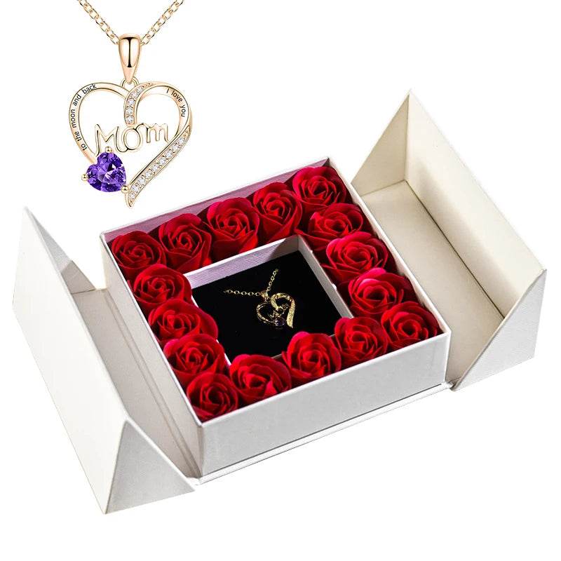 Gifts for Women Jewelry Pendant Necklace /w Soap Eternal Rose Gift Box Mother's Day - HORA GIFT