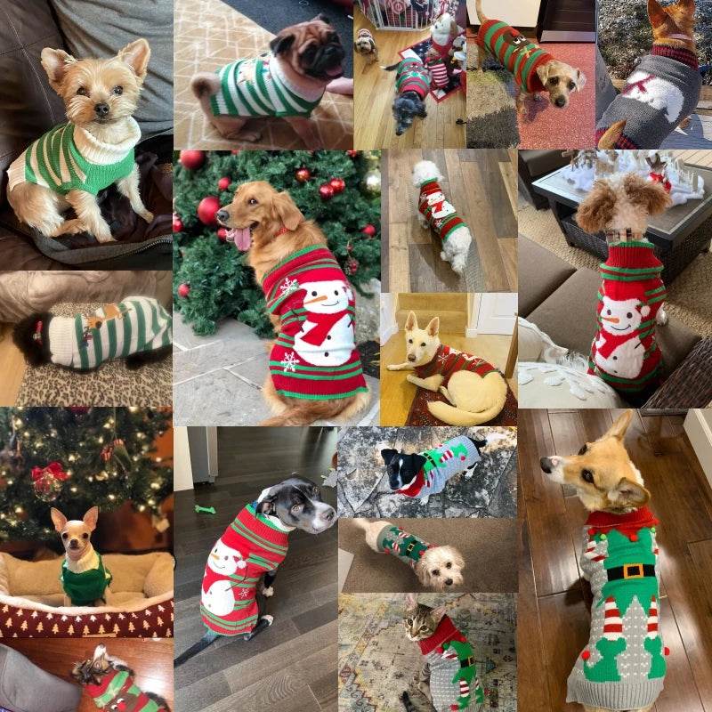 Dog Sweater Christmas Winter Warm Dog Clothes Xmas Outfit for Dogs Puppy Coat Dog - HORA GIFT