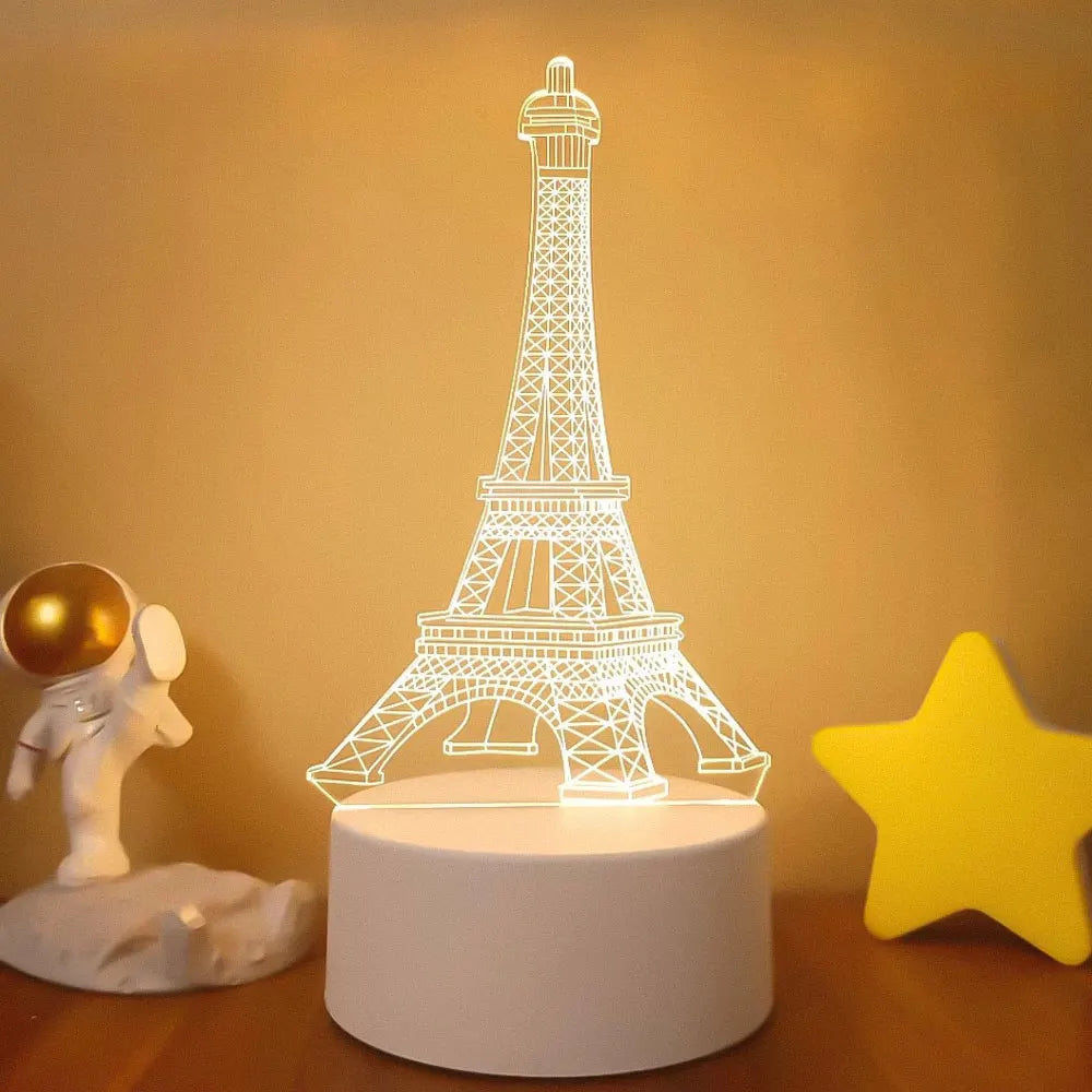 Romantic Love 3D Acrylic Led Lamp for Home Children's Night Light Table Lamp Birthday Party Decor Valentine's Day Bedside Lamp